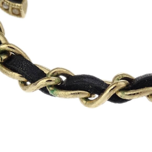 Chanel Dangle Piercing Earrings Artificial Pearl CC Gold Black A19S 186363 - Picture 2 of 3